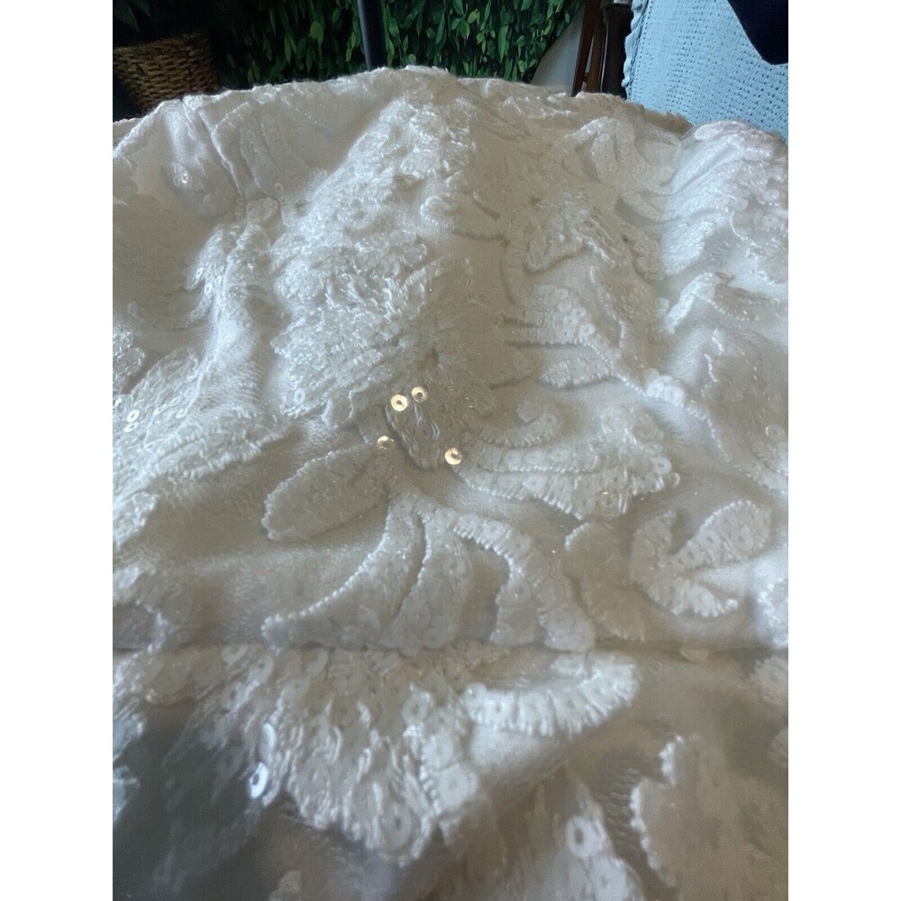 👰 New LM Designs White Sequin Damask Dress – Size 4 - Picture 6 of 8
